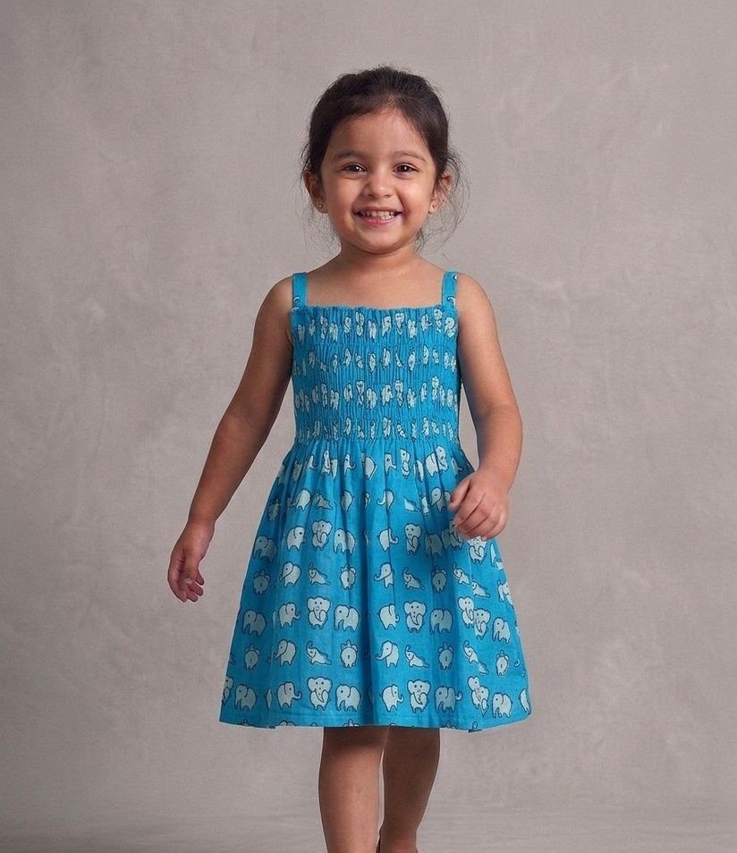 Animal Print Smocked Dress
