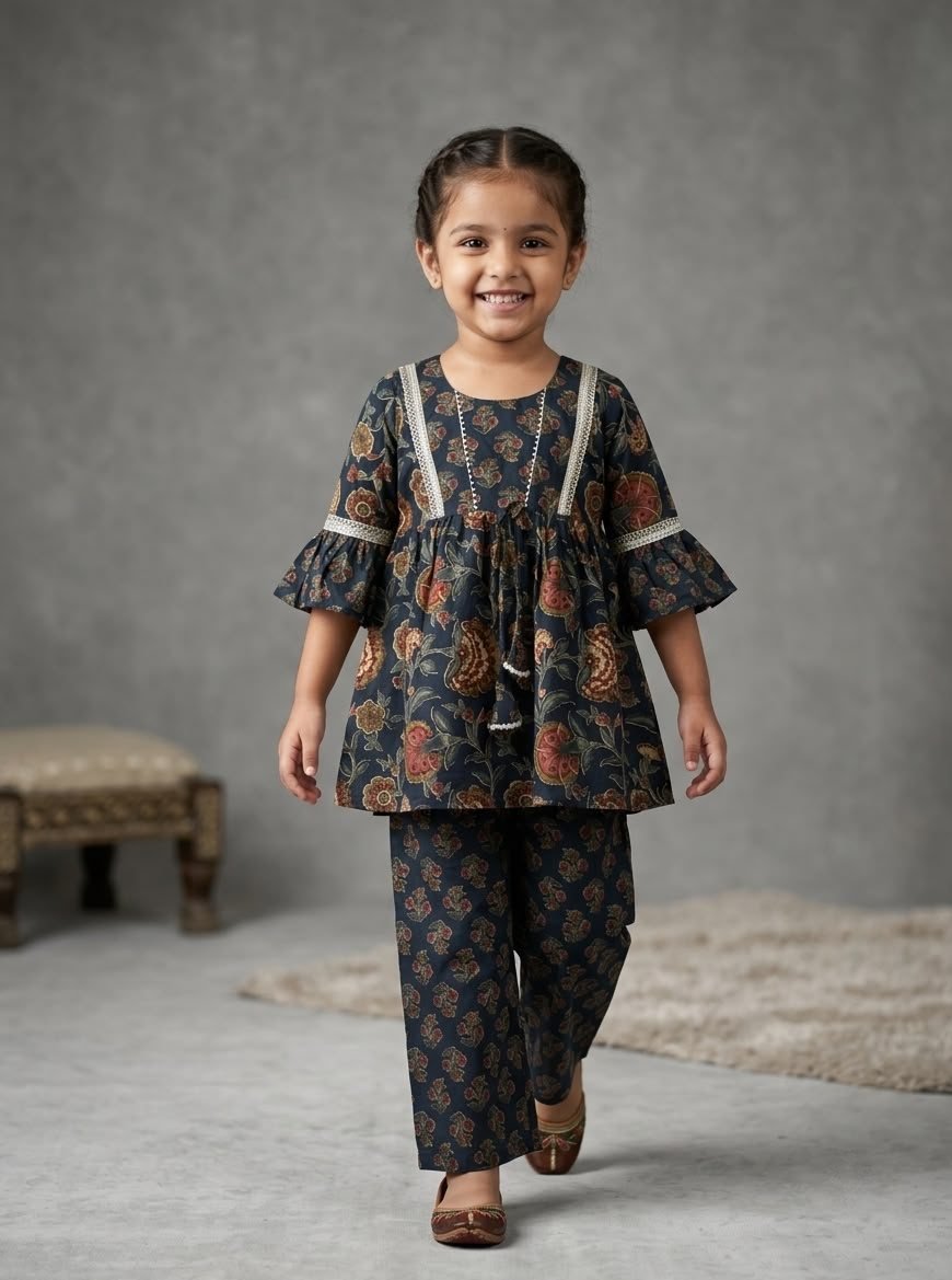 Jaipur Flared-Sleeve Kurta Palazzo Set