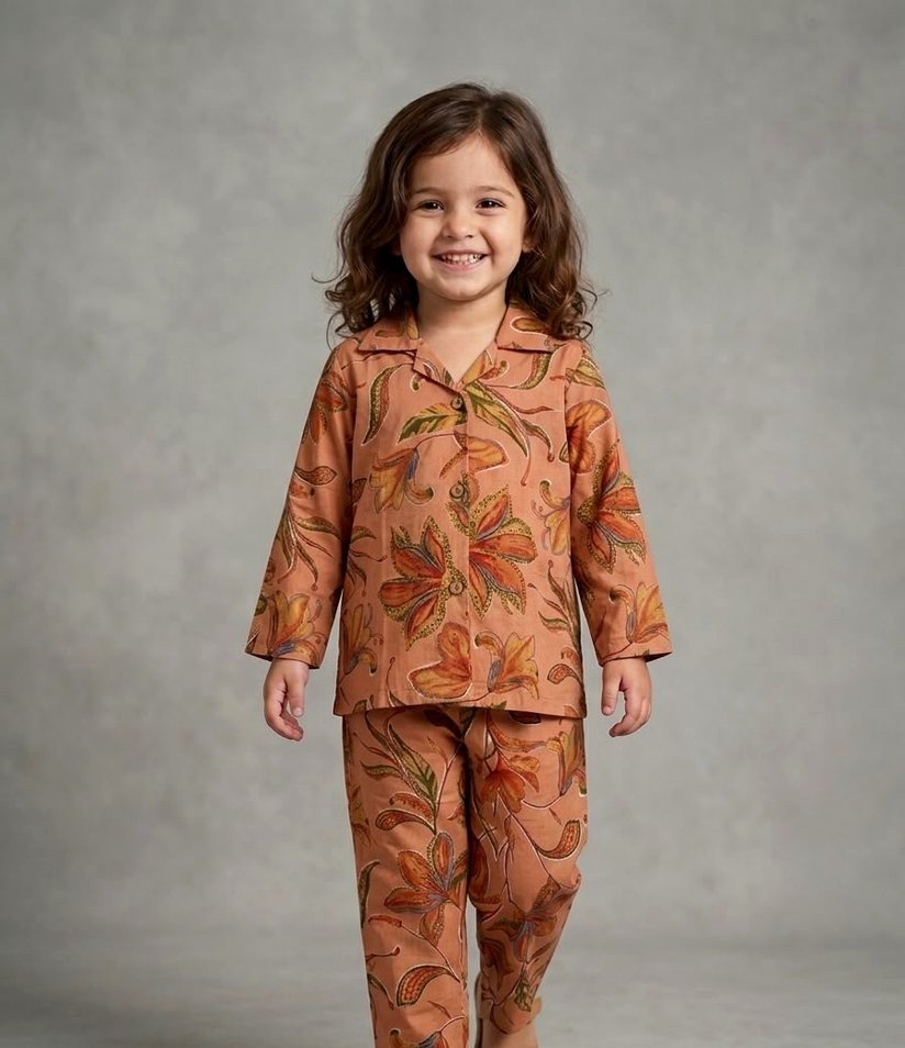 Kids Coordset - Peach Floral