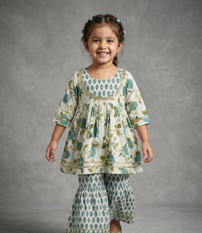 Floral Kurta Sharara Set
