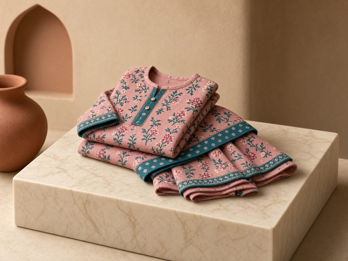 Block printed festive cloth