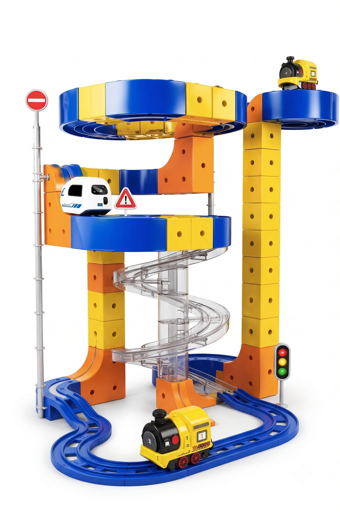 Magnetic Building Block Track Car — 130 Pieces